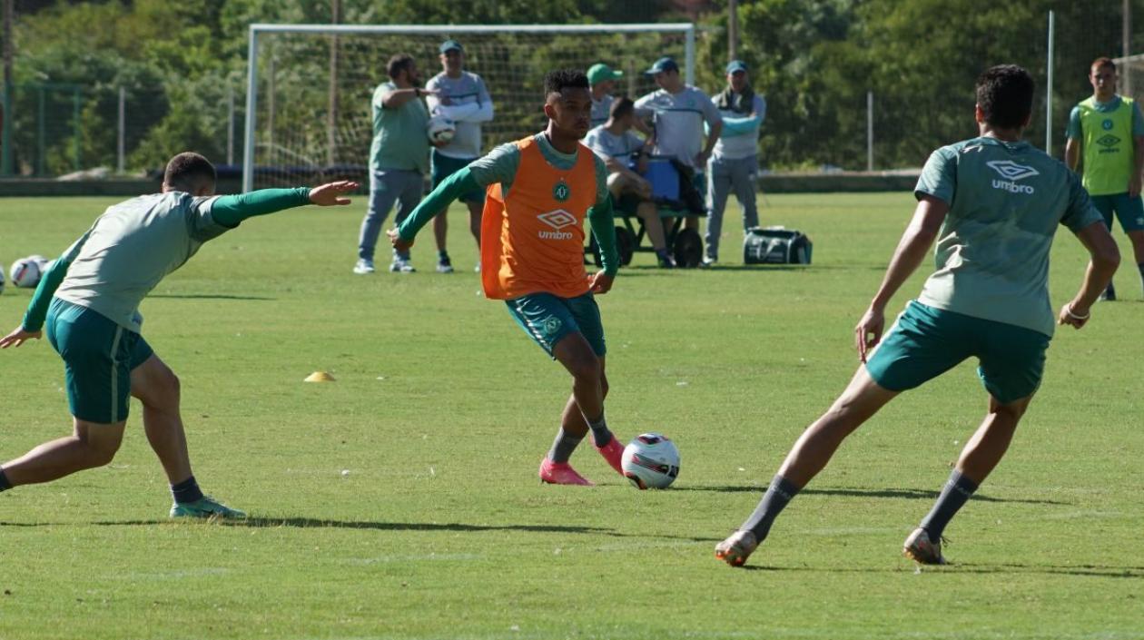 Equipo de Chapecoense durante uno de los últimos entrenamientos.