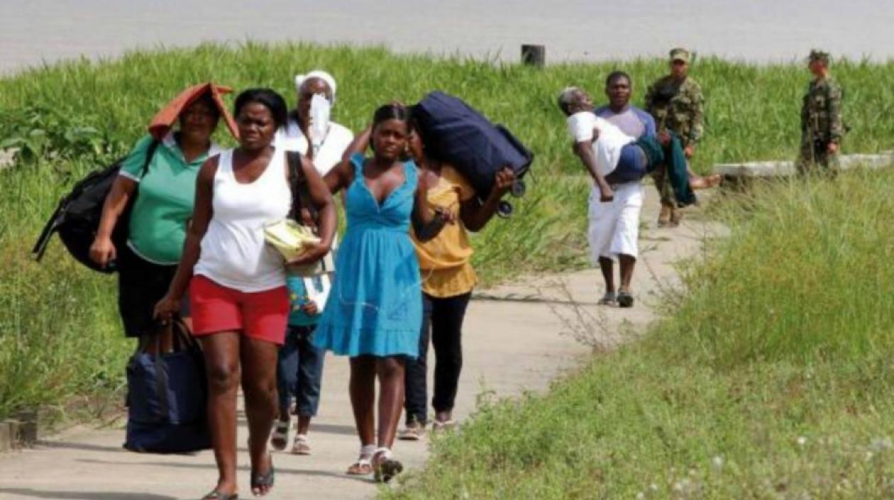 Personas en desplazamiento. 