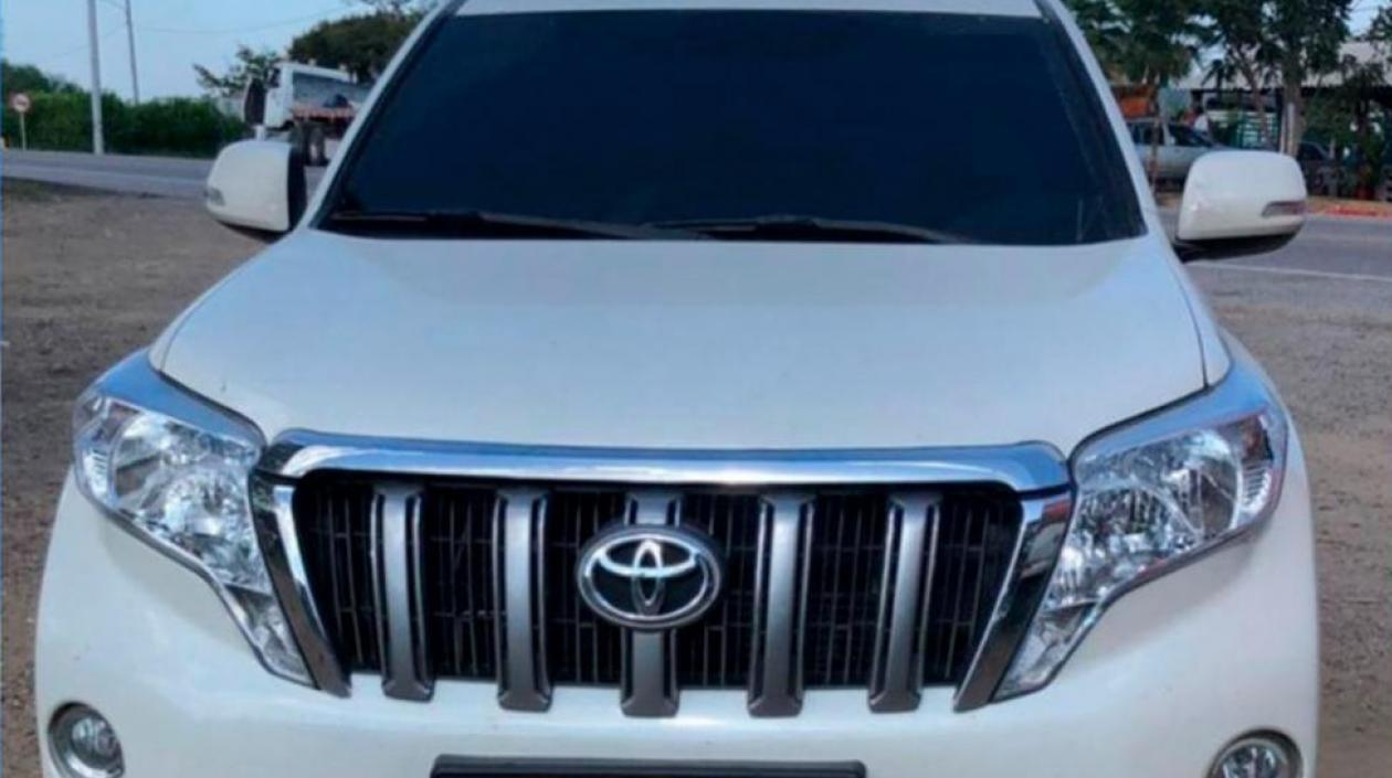 La camioneta de Juanda Caribe que fue robada.