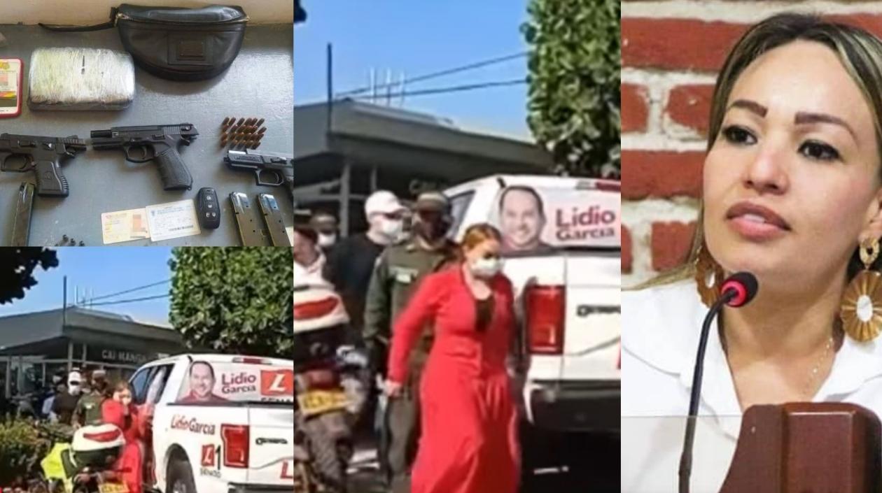 Elementos encontrados en la camioneta en la que estaba la concejala Gloria Estrada.