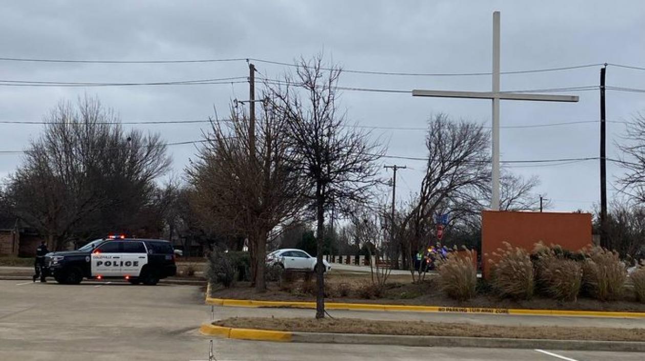Lugar de los hechos en Colleyville, al noroeste de Dallas, en Texas (Estados Unidos).
