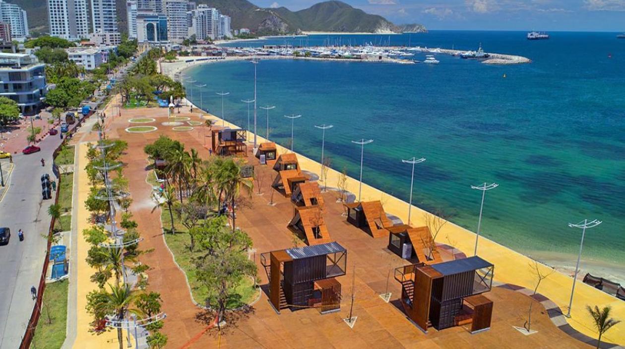 Así quedó el Camellón de la Bahía de Santa Marta.