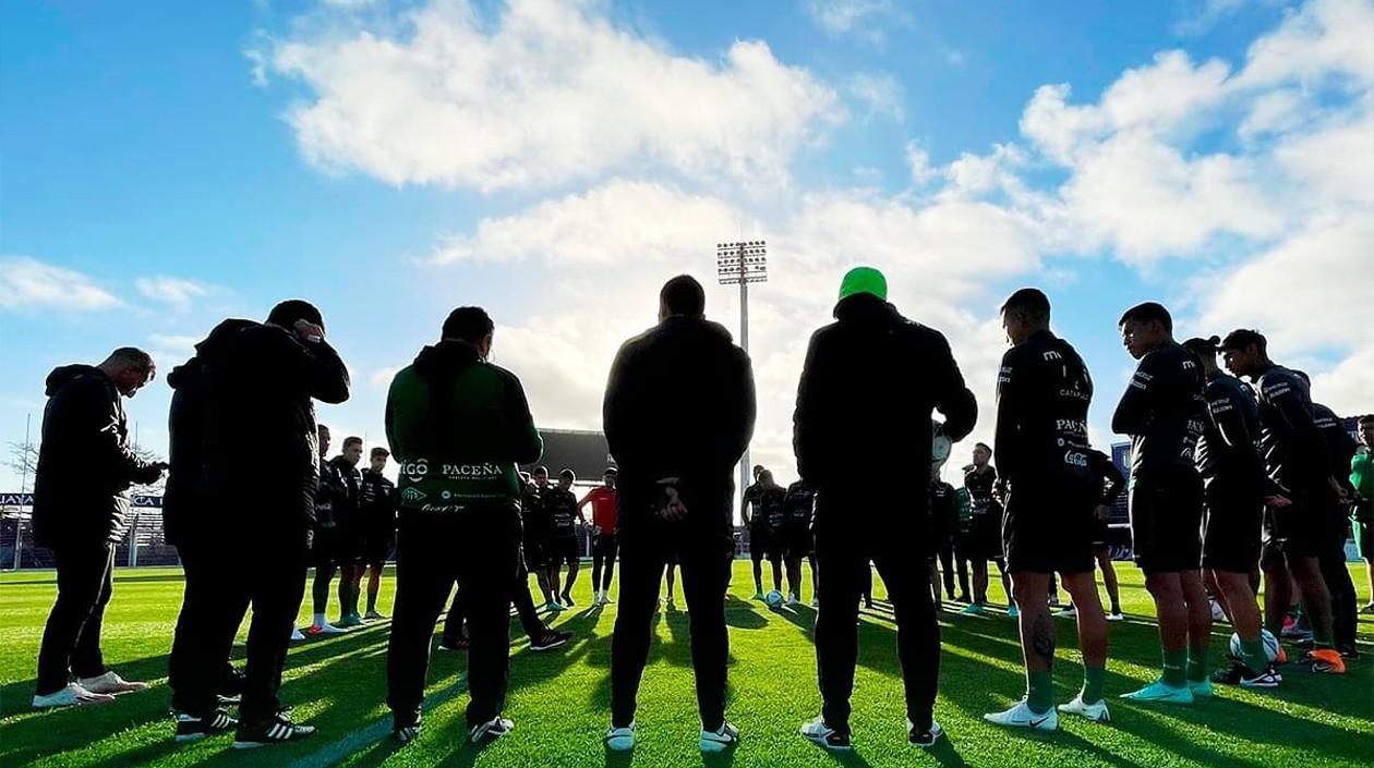 Jugadores bolivianos en un entrenamiento. 