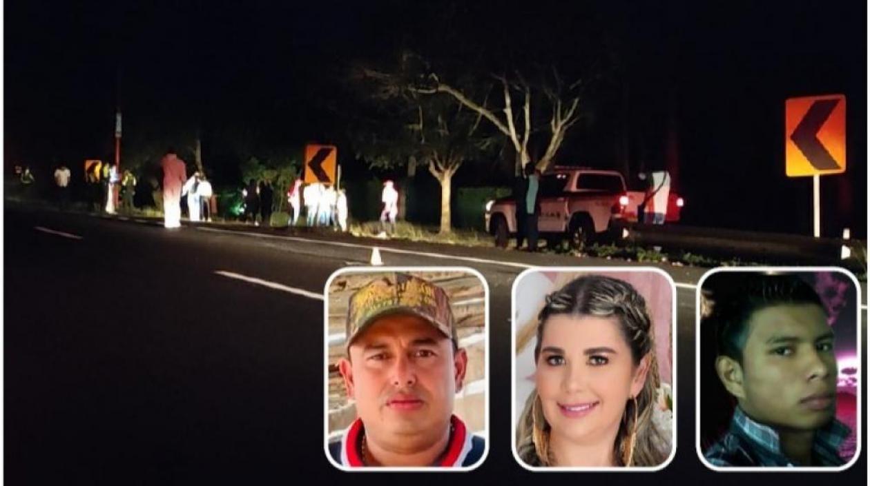 Los tres fallecidos en el accidente. 