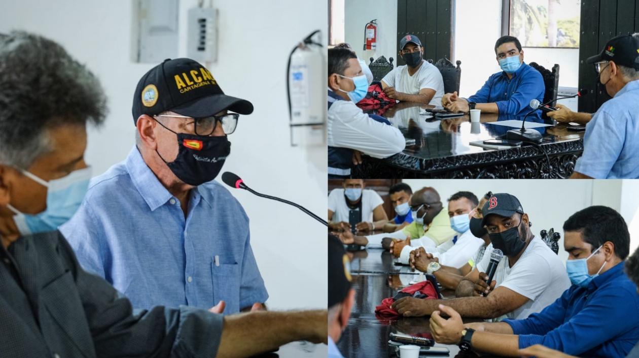 Alcalde de Cartagena, William Dau, en la reunión con los motociclistas.
