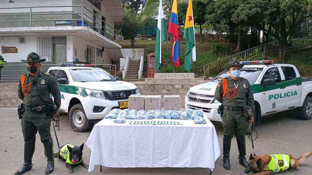 Marihuana incautada mezclada con chocolate.