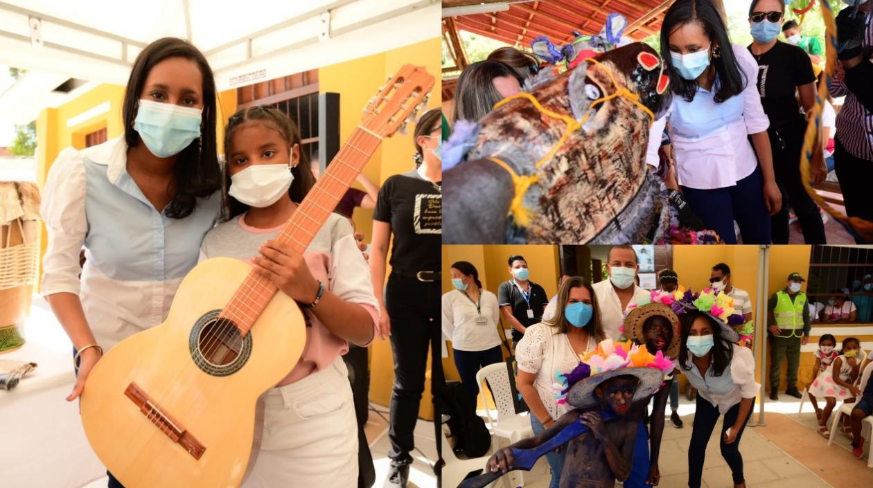 La ministra de Cultura, Angélica Mayolo, en el municipio de Candelaria.