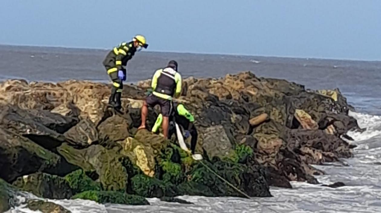 Momento del hallazgo del cuerpo. 