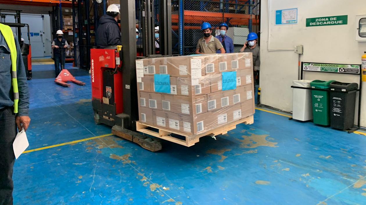 Imagen de las vacunas que llegaron.