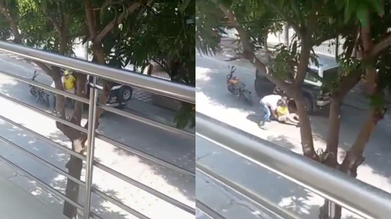 Momento en que ocurrió el atraco. 