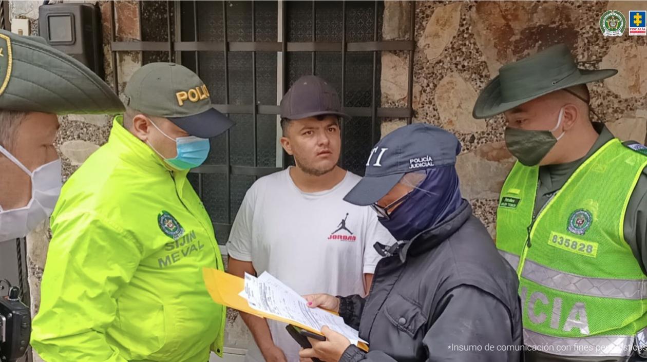 Carlos Andrés Ocampo Castaño cuando era capturado. 