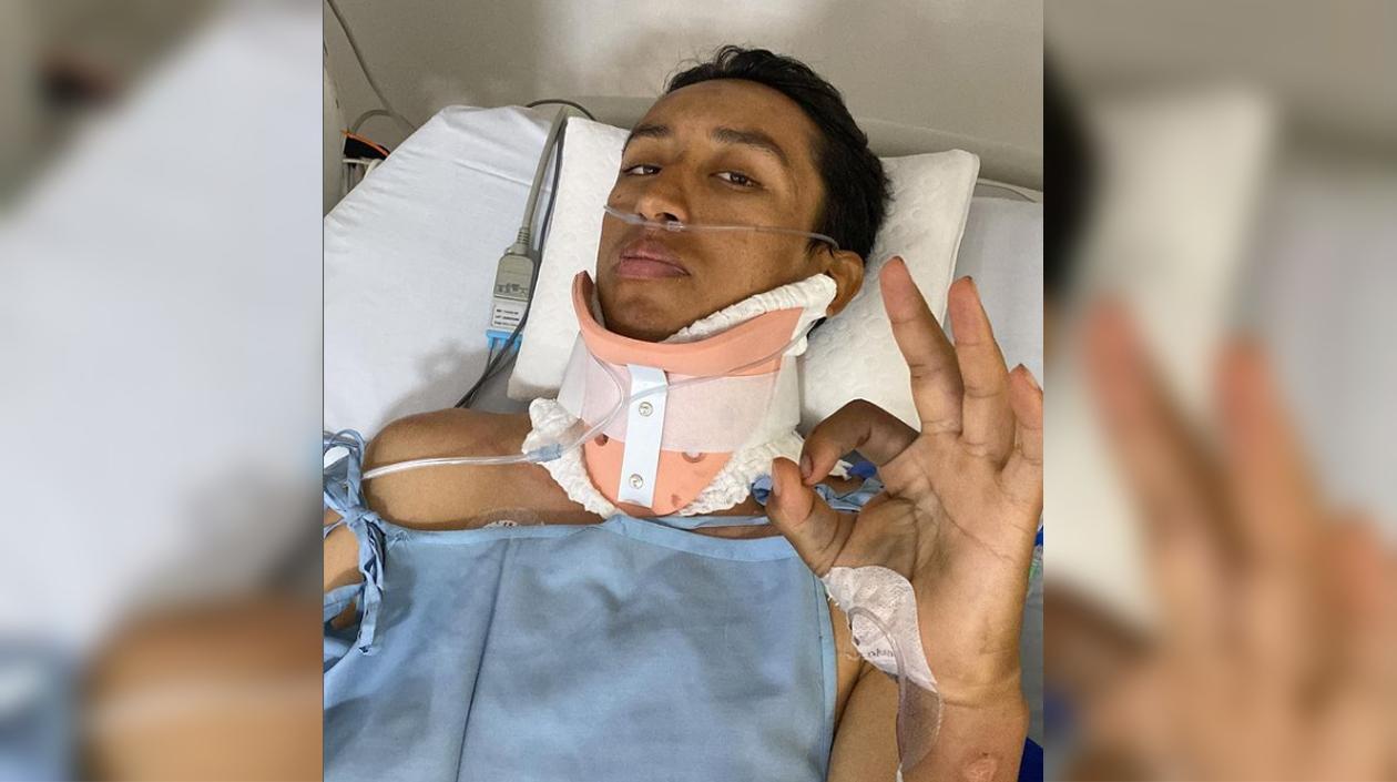 Egan Bernal, en la Clínica Universidad de la Sabana.