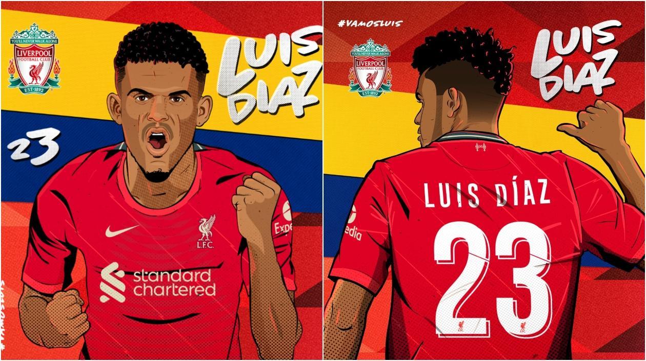 Luis Díaz fue presentado así por el Liverpool. 