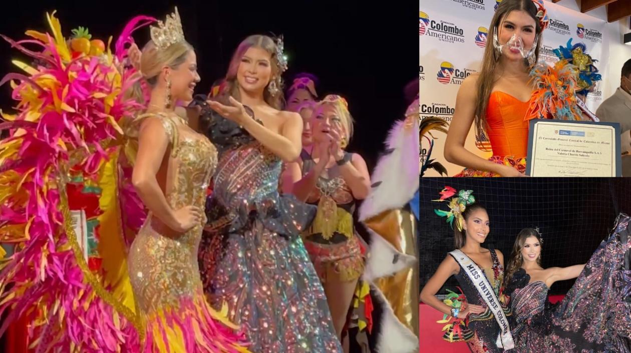 Valeria Charris durante el acto de coronación de los Reyes del Carnaval de Miami Nativa y Andy Ortega.