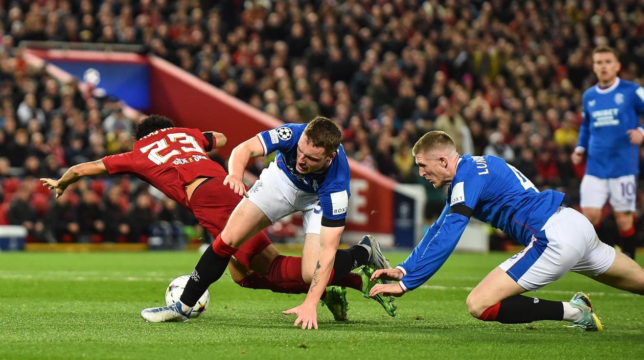 Luis Díaz en acción de partido. 