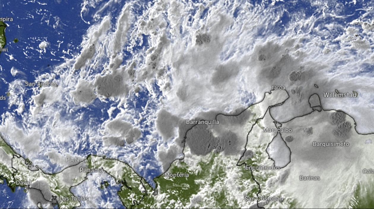 Imagen satelital del Mar Caribe este jueves. 