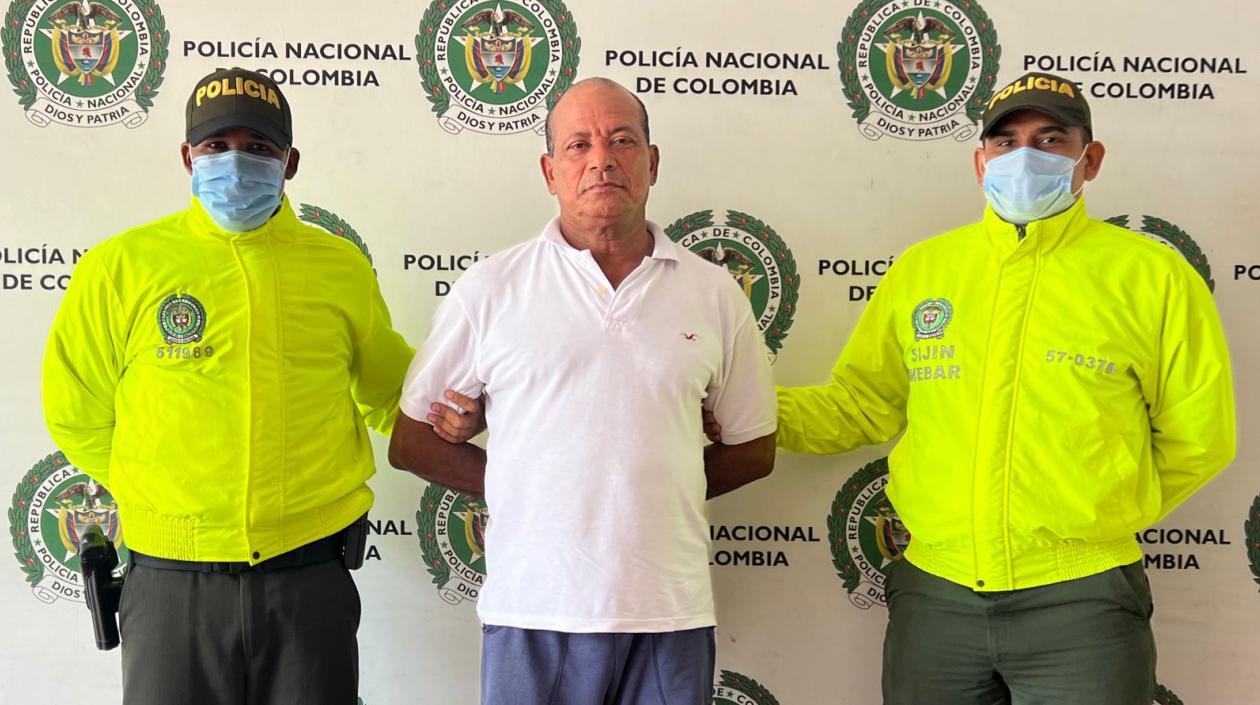 José Matías Ortiz Villa capturado por la Policía. 