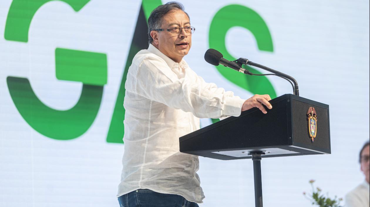 El Presidente Gustavo Petro al intervenir en el Congreso Naturgas 2022.