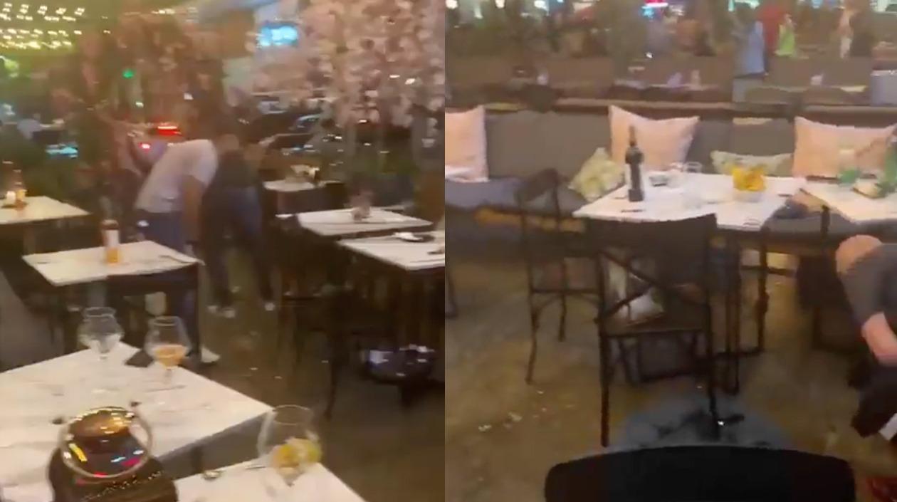 Momentos de pánico vivieron los comensales dentro del restaurante tras la balacera. 