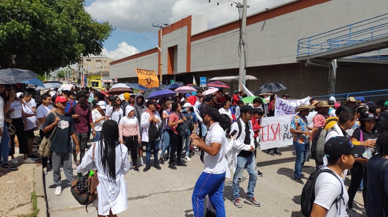 Protesta en la Universidad del Atlántico, sede Centro.