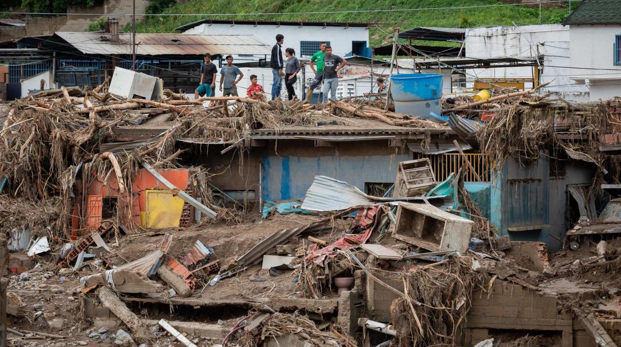 Zona donde ocurrió el deslave en Venezuela. 