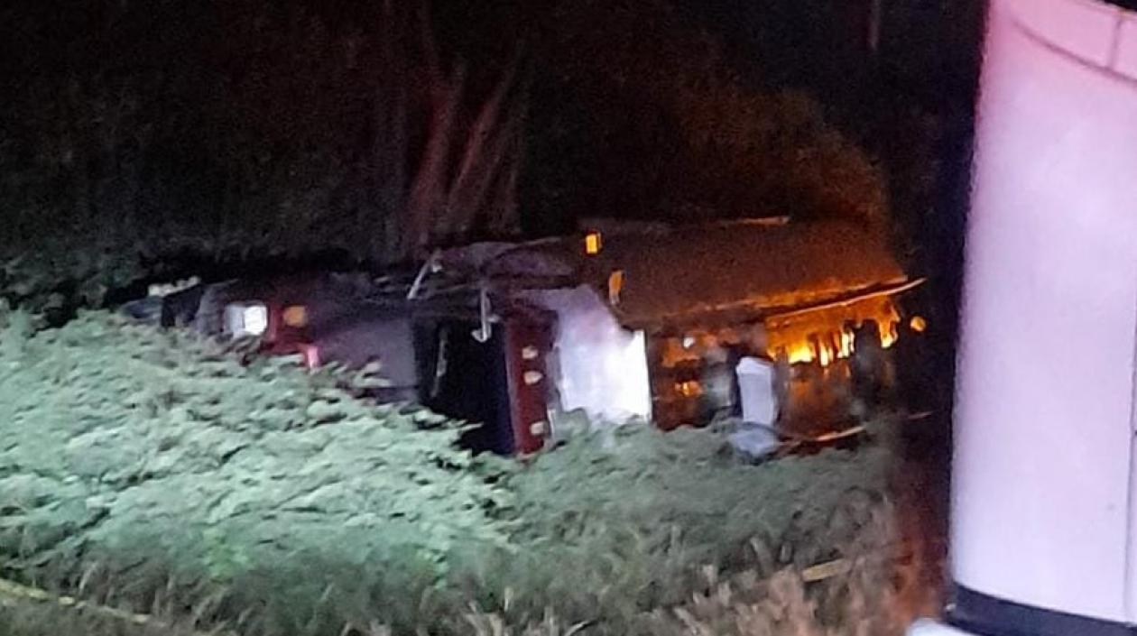 Camión accidentado. 