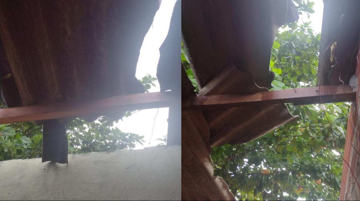 Viviendas destechadas en el barrio La Esmeralda, en el suroccidente de Barranquilla. 