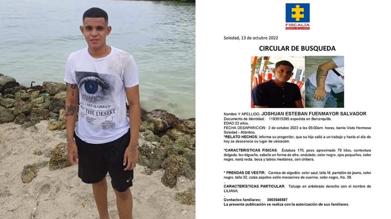 Joven desaparecido en el barrio Vista Hermosa, en Soledad. 