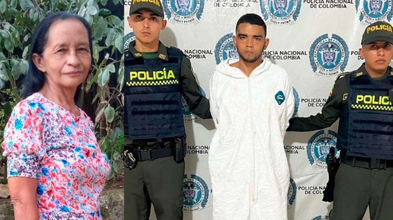 Nelly Margarita Caro y el capturado Jorge Eliécer Caicedo Gómez, 