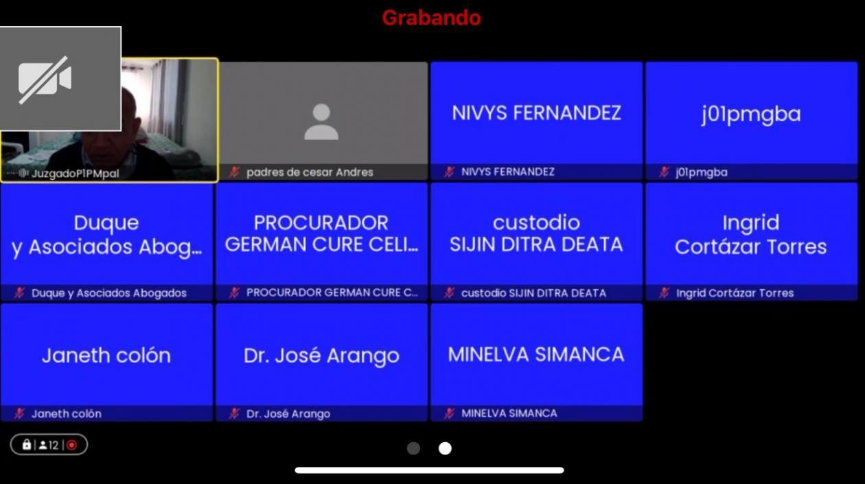 Momento de la audiencia 