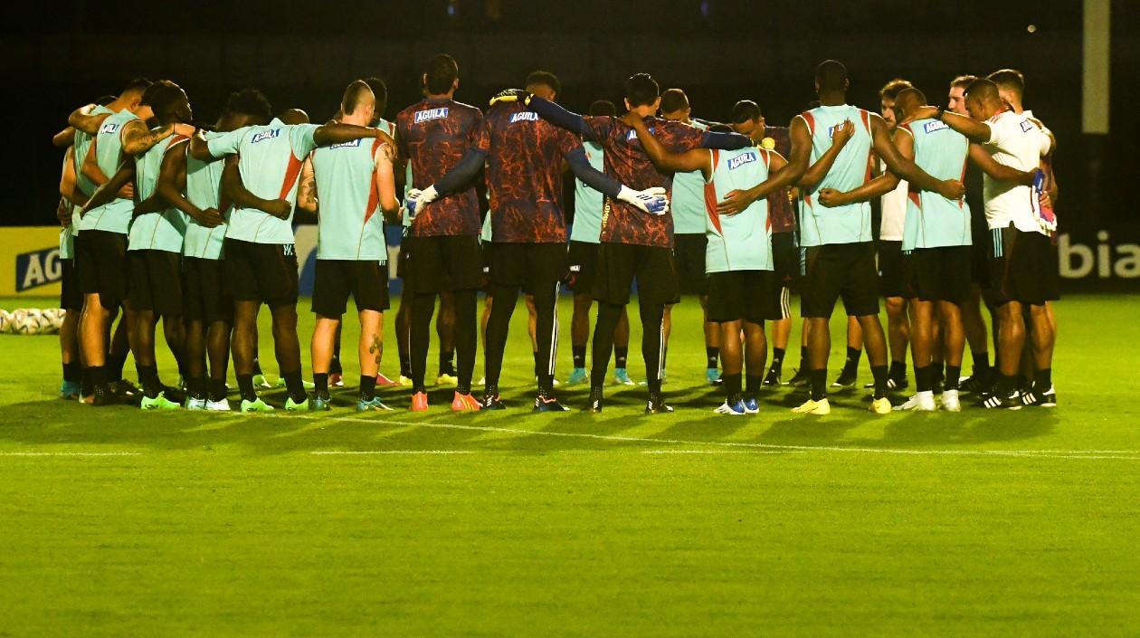 Jugadores de Colombia en un entrenamiento. 