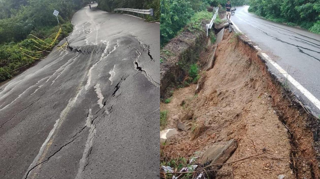 El desastroso estado en que se encuentra la vía.