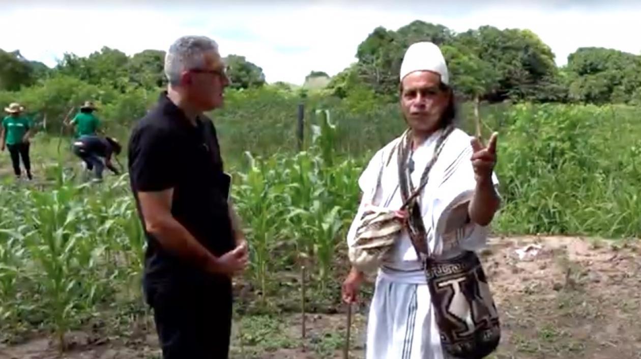 El periodista Jorge Cura en la zona del proyecto.