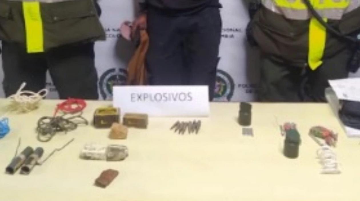 Elementos explosivos incautados.