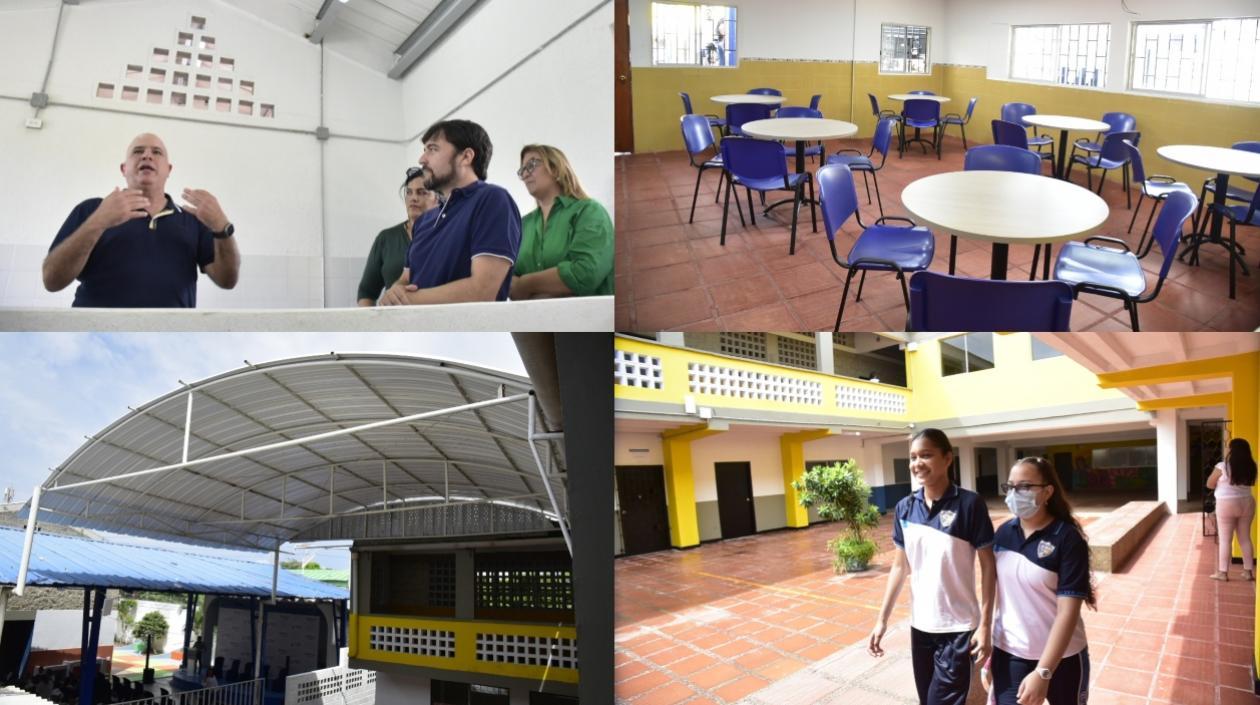 Imágenes del colegio y el acto de entrega.