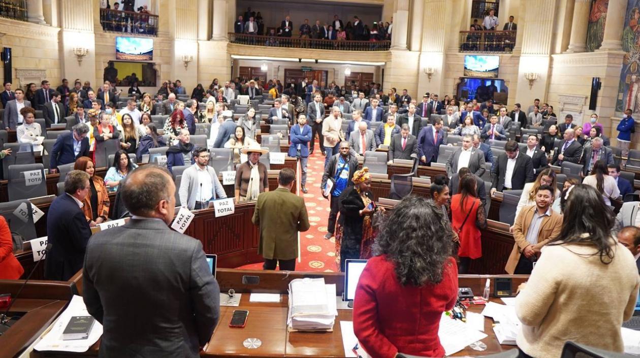 La sesión de este miércoles en la Cámara de Representantes.