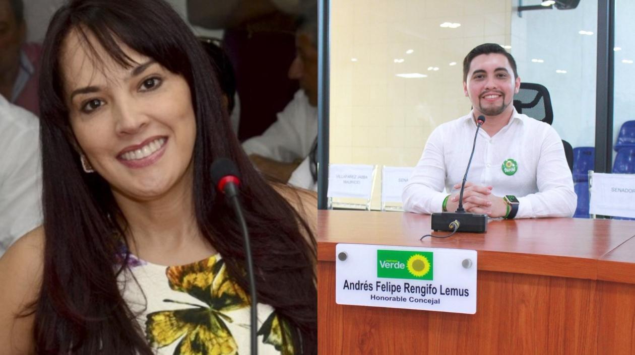 Los concejales María Auxiliadora Henríquez y Andrés Rengifo. 