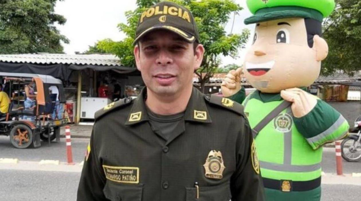 Teniente coronel Leonardo Patiño cuando era comandante operativo de la Policía de Atlántico.