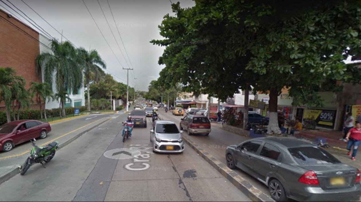 Carrera 38, zona donde habrá restricciones. 