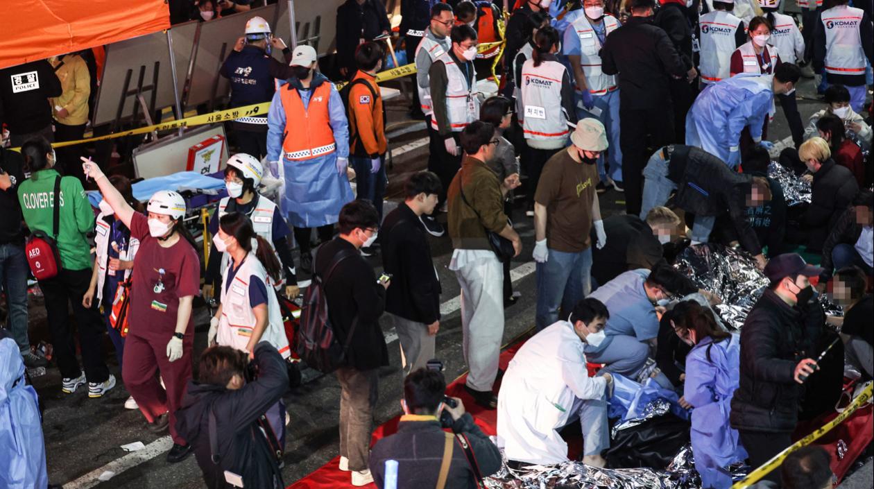 Estampida durante las celebraciones de Halloween en el centro de Seúl.