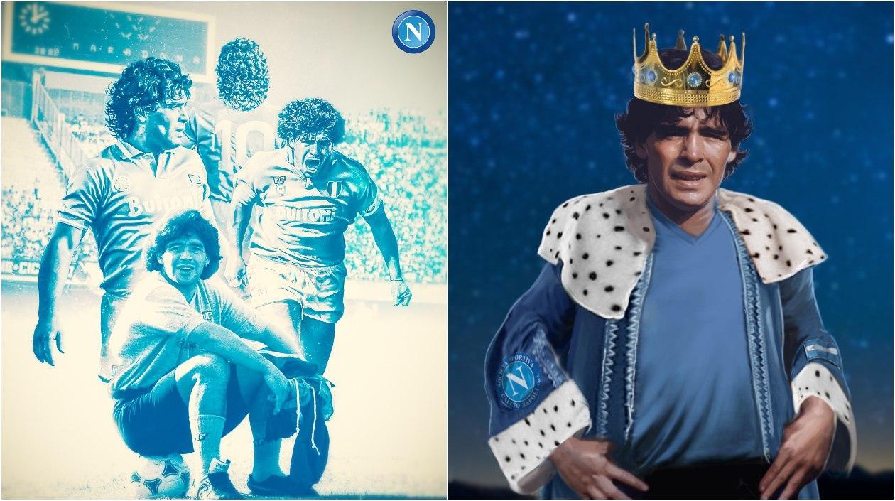 Homenaje del Nápoles a Diego Armando Maradona. 
