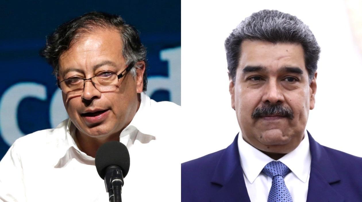 Los Presidentes Gustavo Petro y Nicolás Maduro.