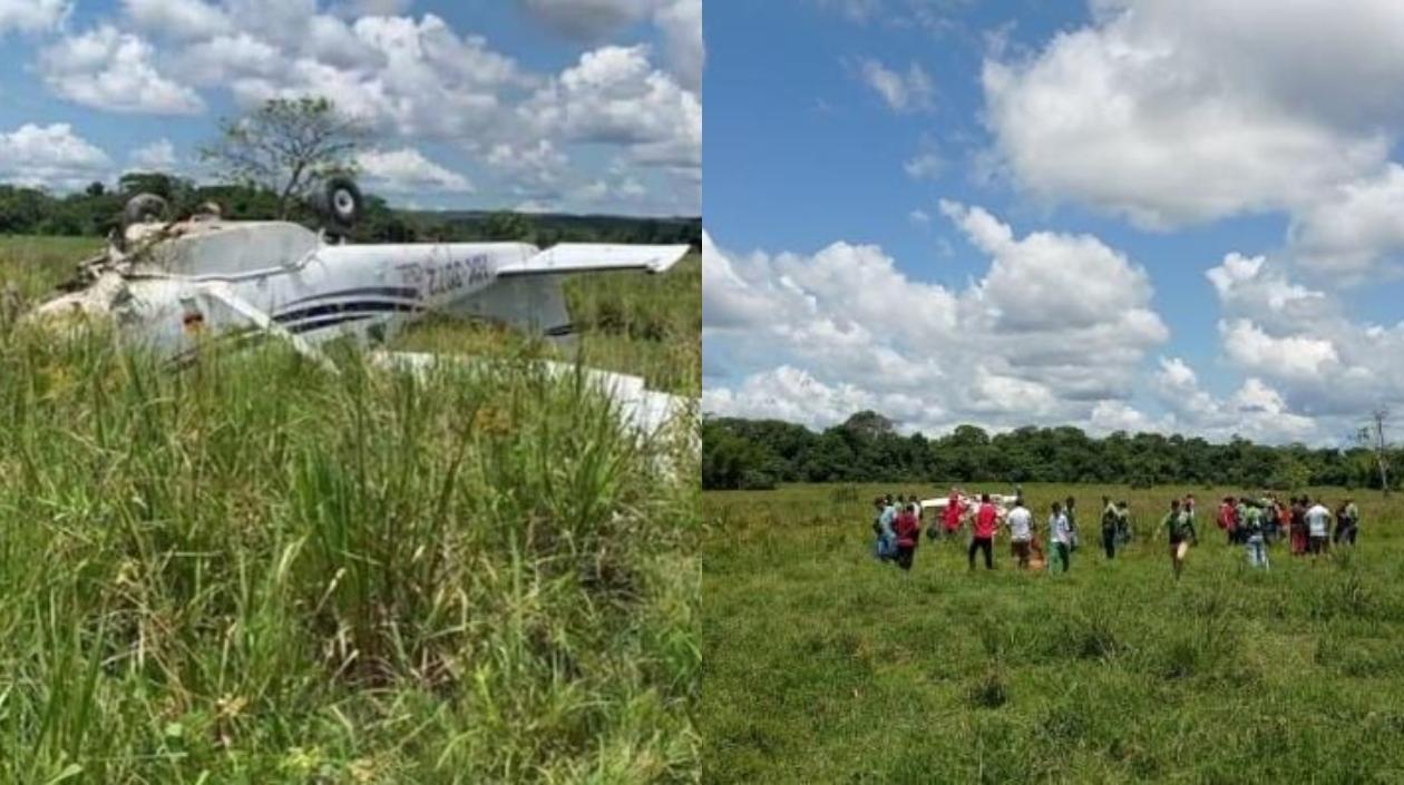 Avioneta accidentada.
