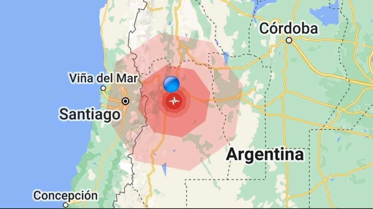 Sitio del terremoto en Mendoza, Argentina. 
