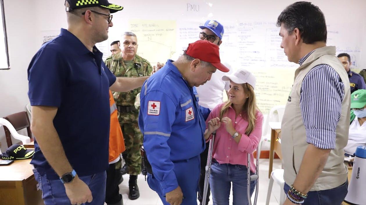 La Gobernadora Elsa Noguera al finalizar el PMU en Piojó.