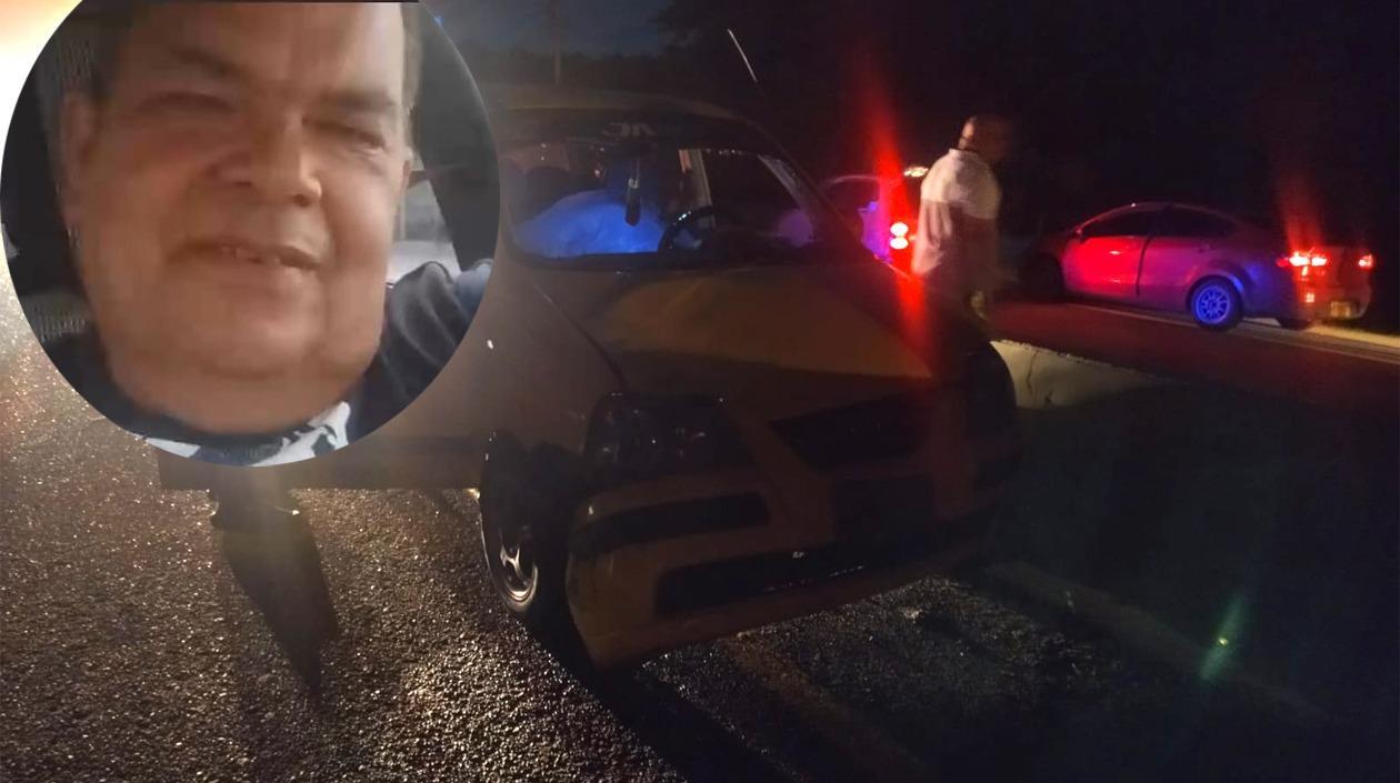 Héctor Ruíz conducía este taxi cuando sufrió el accidente. 