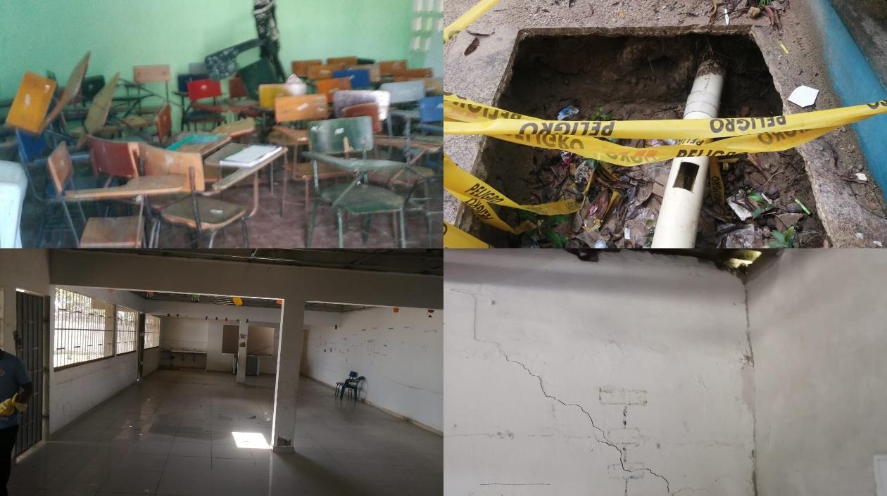 Infraestructura de instituciones educativas afectadas. 