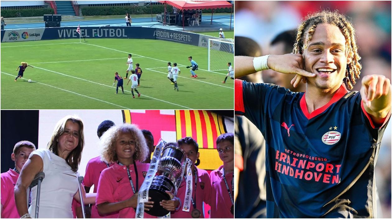 Xavi Simmons al lado de la entonces alcaldesa, Elsa noguera. 