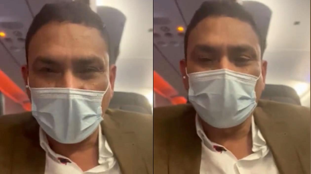 El Senador Didier Lobo grabando la denuncia en pleno vuelo.