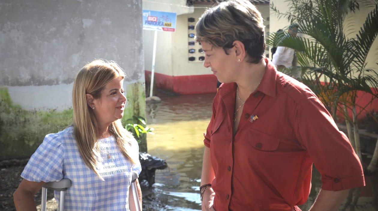 La Gobernadora Elsa Noguera y la primera dama de la Nación Verónica Alcocer.